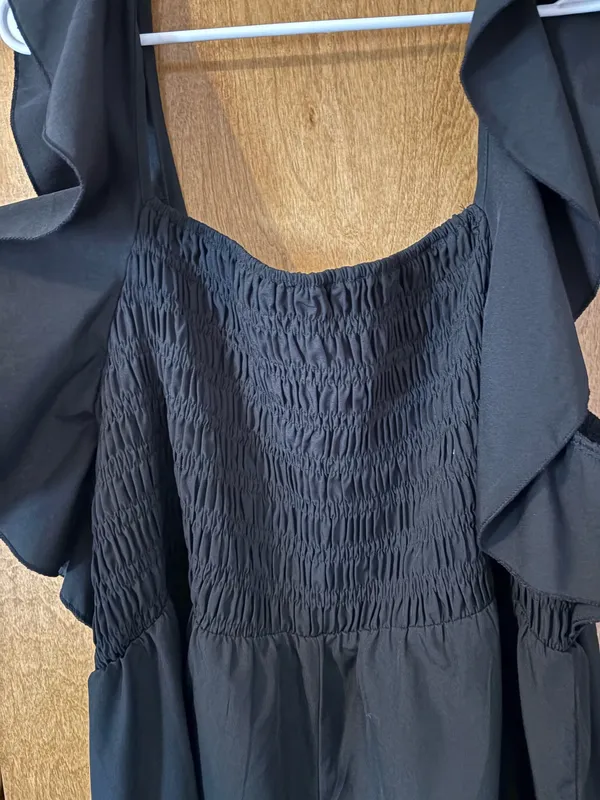 Boutique Black Flowy Romper - Image 2