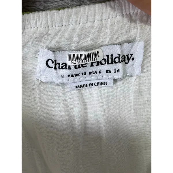 Charlie Holiday Pricilla Maxi Abstract Print Tiered Halter Maxi Dress Cotton 6 - Image 5