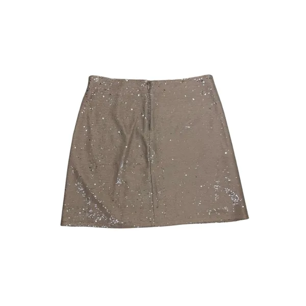 Michael Stars Sequin Mini Skirt Small Taupe Gold Sparkle Party Holiday Y2K - Image 4
