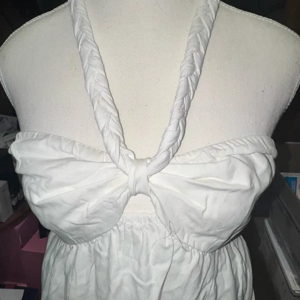 Linen Blend Braided Aerie Halter Dress - Image 6