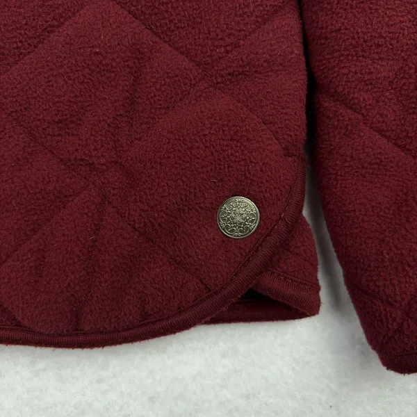 Great Northwest Quilted Fleece Jacket Women's L Red Peter Pan Granny Cabincore - Image 8