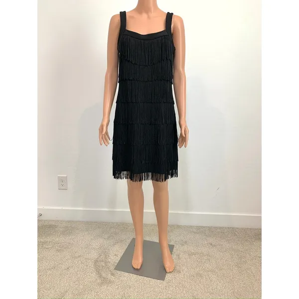 Express small fringe flapper cocktail mini dress costume D2 3426 - Image 11