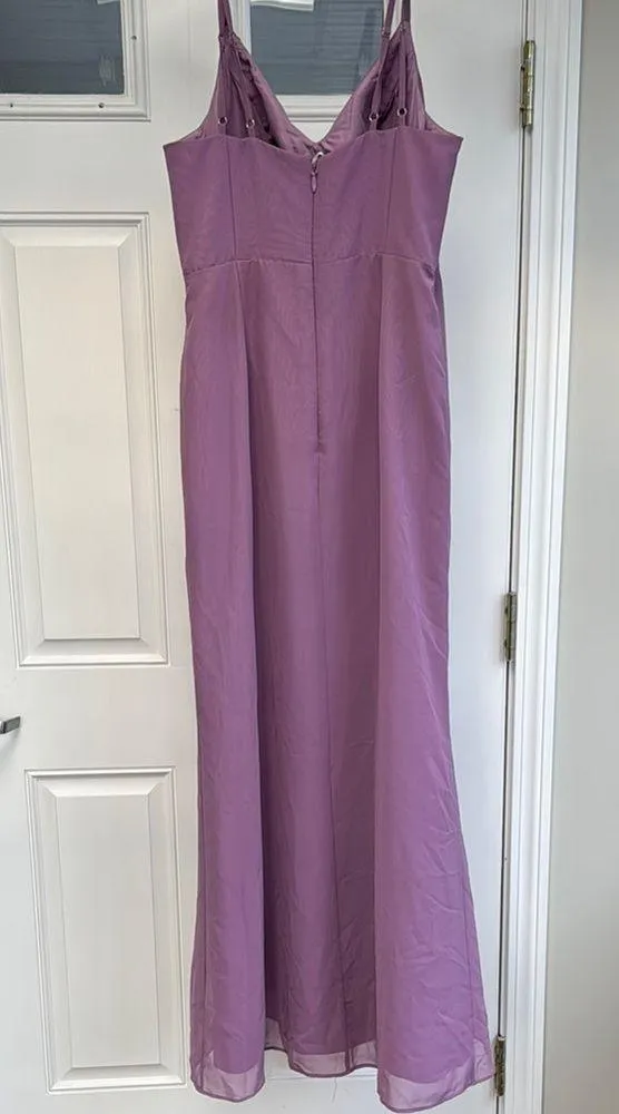 Elegant Azazie Lavender Spaghetti Strap Dress - Image 3