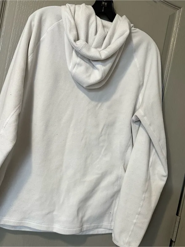 The North Face White Full-Zip Fleece Hoodie Casual Outdoors Preppy - Image 6