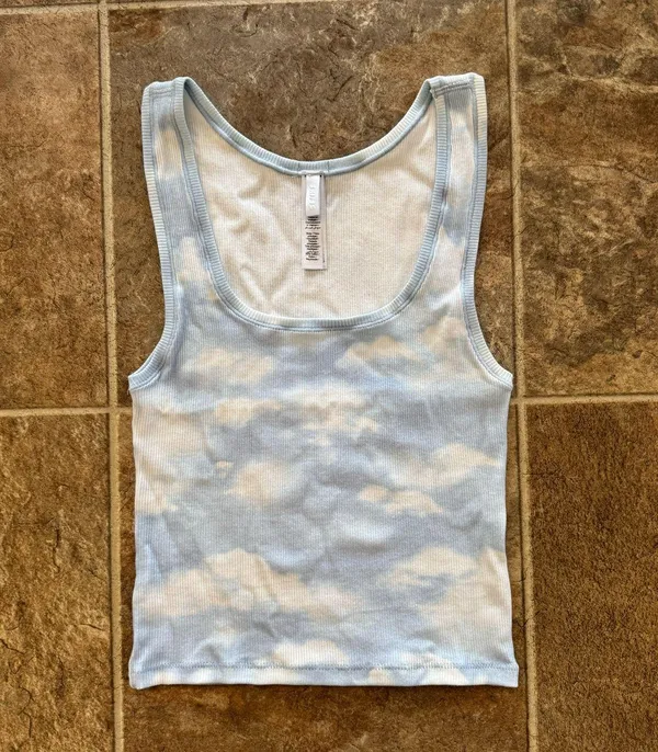 Skims Cotton Rib Tank Blue Quartz Cloud Medium - Image 3