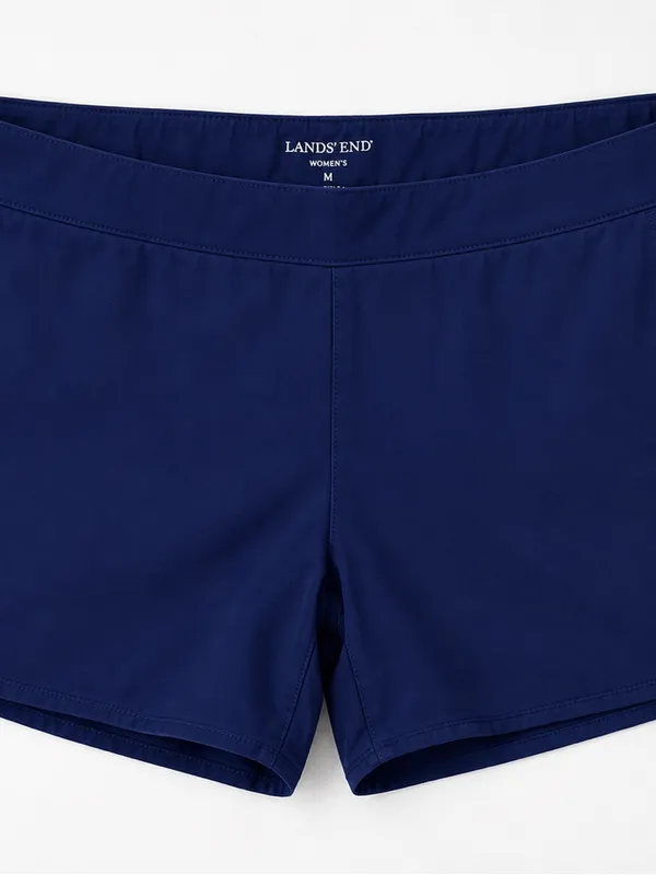 Lands’ End Swim Shorts Women’s Size 8 Navy Blue 5” Inseam Stretch Pockets - Image 2