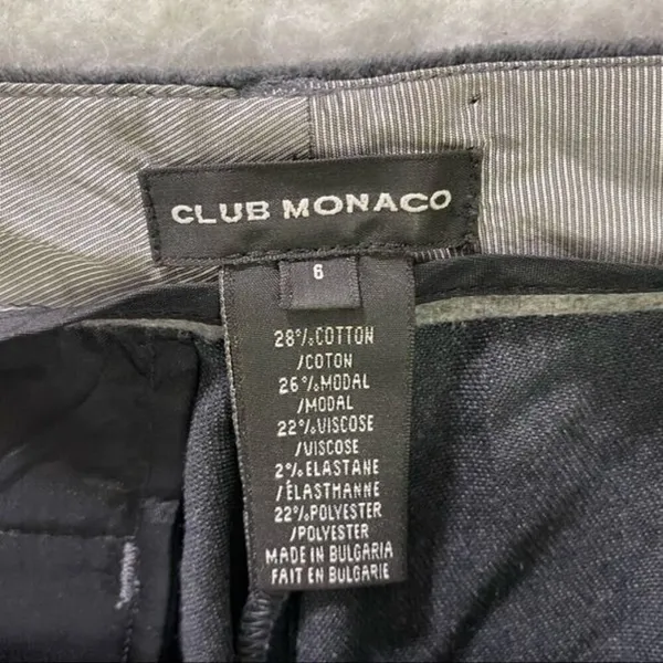 Club‎ Monaco Charcoal Mid Rise Cotton Blend Wide Leg Pant Career Business Size 6 - Image 4