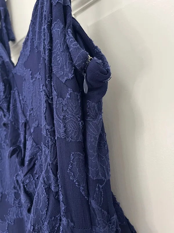 BHLDN Claudia Asymmetric Ruffle Chiffon Midi Dress - Size Medium - Image 5