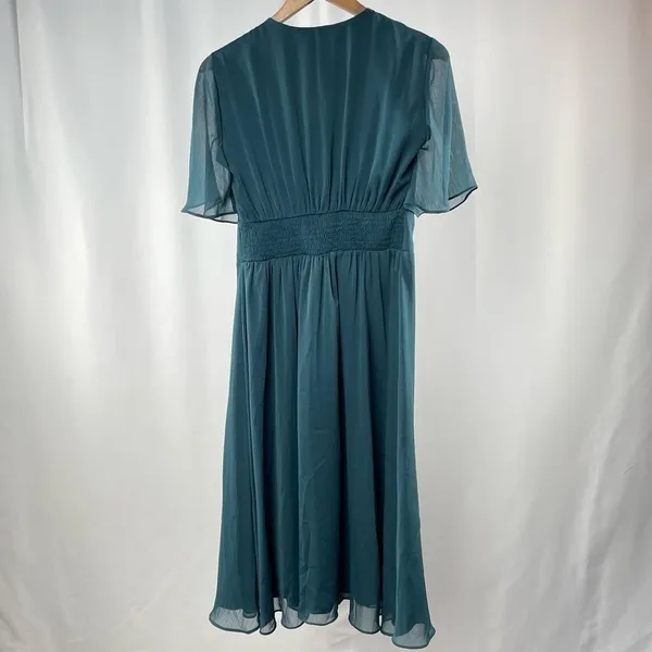 Chi Chi London V Neck‎ Midi Dress in Blue Size 8 - Image 3