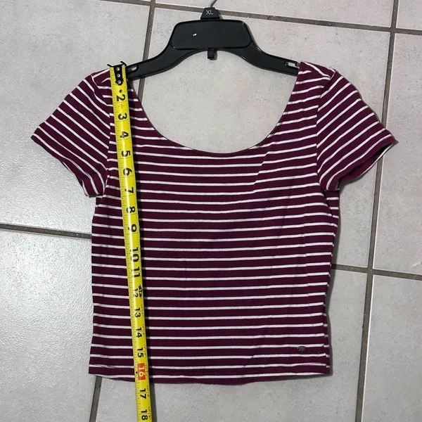 American‎ Eagle Women Cotton Stretch stripe crop top XS - Image 6