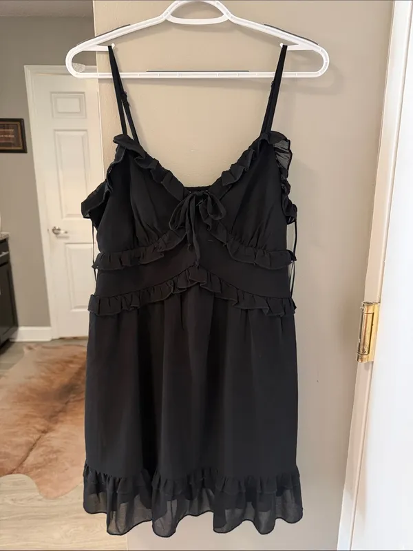 Thirty Thirty LA Lined Bohemian Mini Ruffle Dress XL - Image 2
