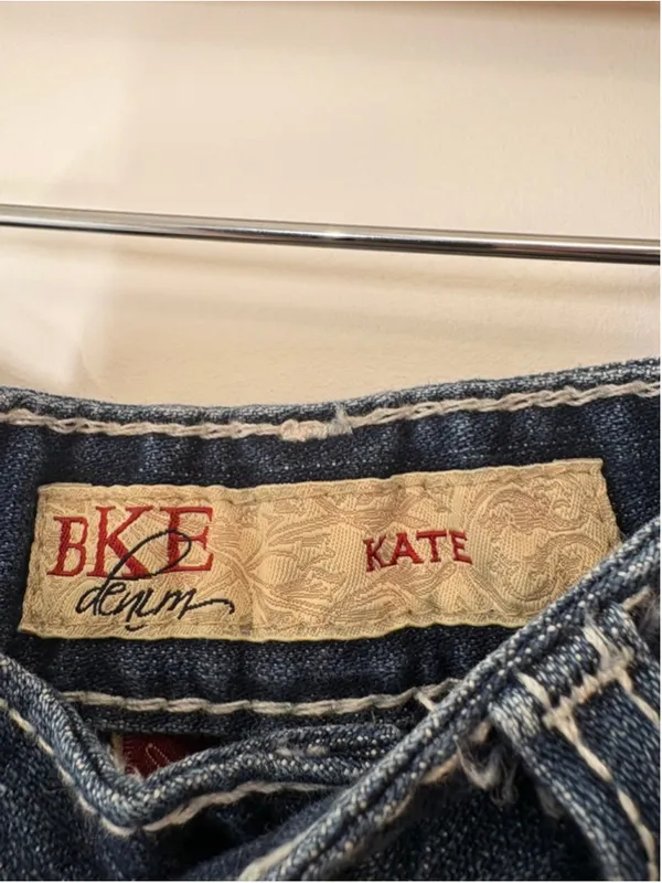 BKE Kate Jeans Womens 27 Bootcut Medium Wash Studded Stretch Denim Embellished - Image 3