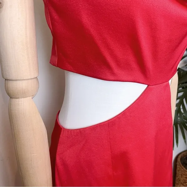 Elliatt Draped Collar Celebrate Cut out Dress Scarlet Red - Image 5