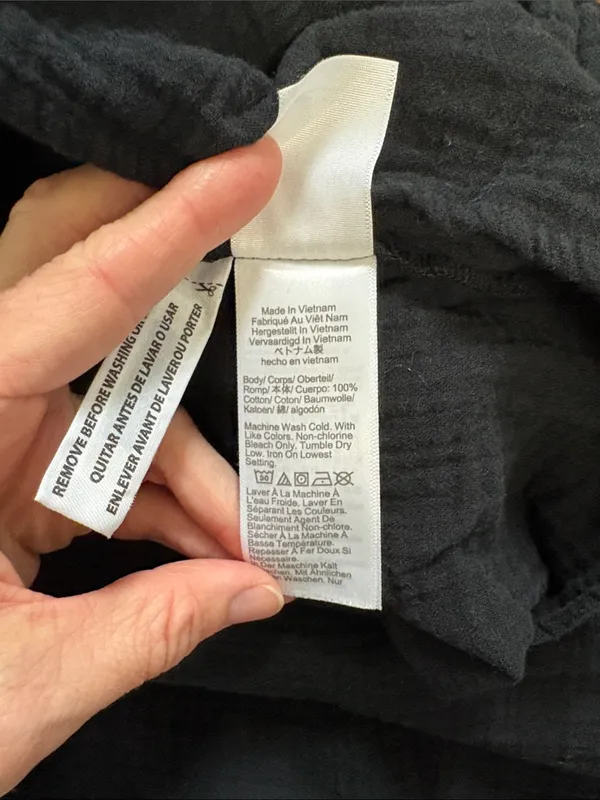 J. Crew Factory Black Sleeveless Tiered Midi Dress Gauzy Cotton Size 8 - Image 7