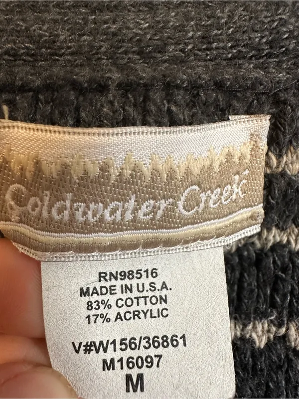 Coldwater Creek Vintage Striped V Neck Button Down Sweater Vest Womens Medium - Image 4