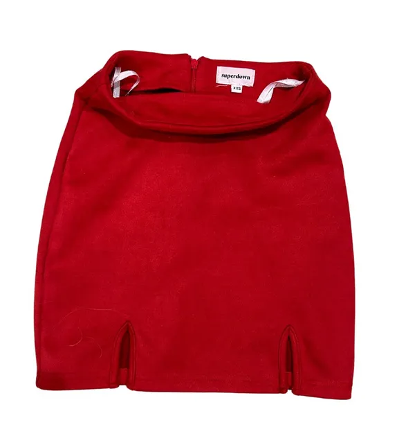 superdown red mini skirt - Image 4