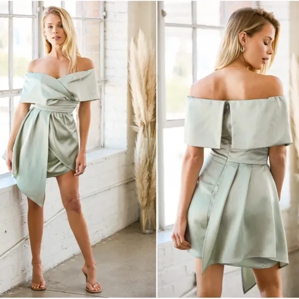 LULUS Sexy Romantic Prom Formal Event Classy Holidays Satin Mini Dress NWOT - Image 2