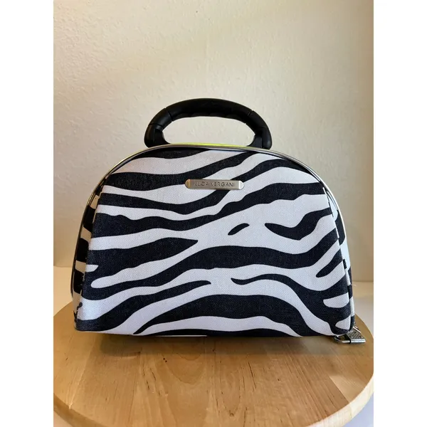 Luca Vergani Zebra Animal Print Top Handle Make up Case Medium Tote Bag - Image 4