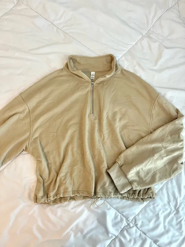 Tan half zip pullover Size L - Image 2