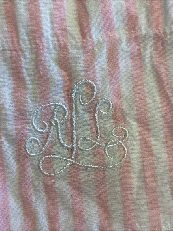 Lauren Ralph Lauren Pink Striped Short-Sleeve button up Shirt Coastal Grandma - Image 11