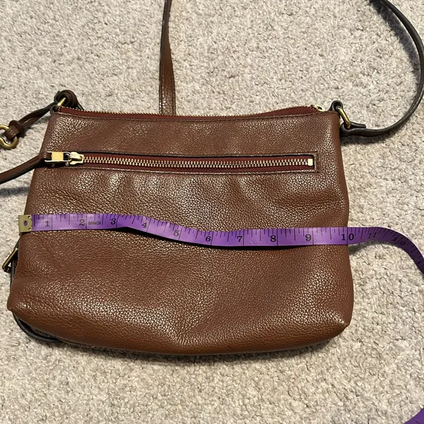 Fossil brown leather medium size crossbody bag‎ - Image 4