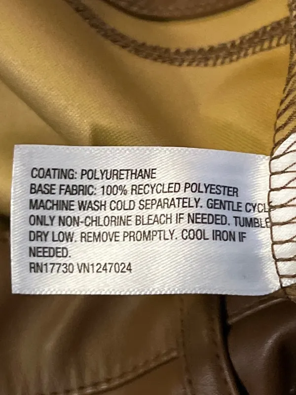 Wild Fable Faux Leather Flare Pants Womens 16 Brown Low Rise Leather Used - Image 8