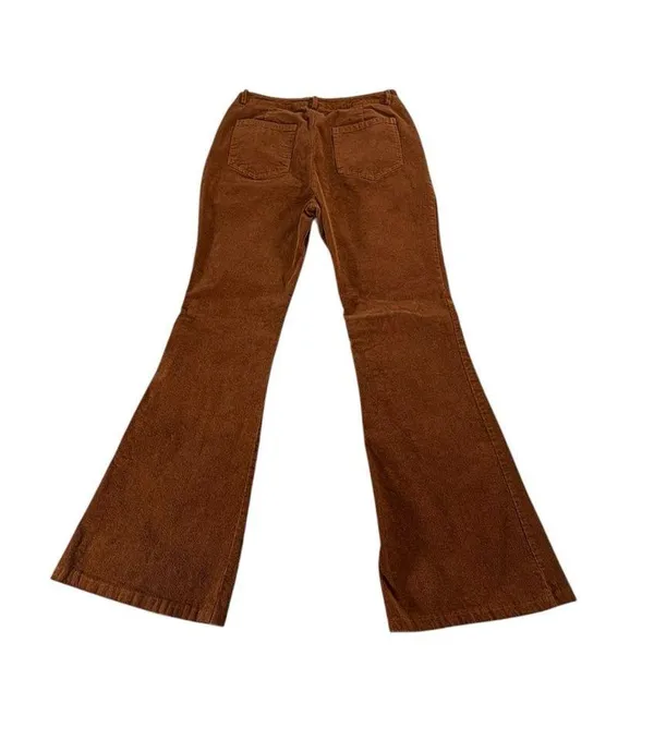 Windsor Brown Corduroy Flare Pants Womens L Bell Bottom 70s Y2K Boho - Image 2