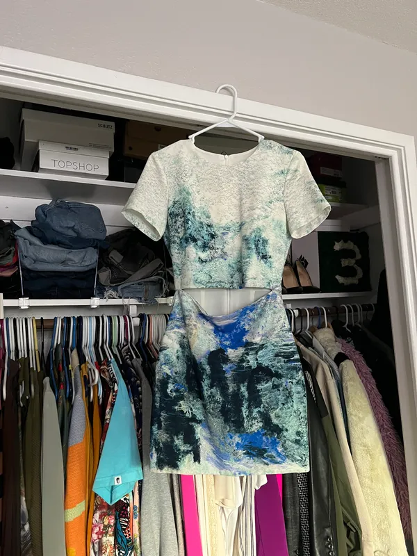 Bec + Bridge blue watercolor cut out short sleeve mini dress 4 - Image 4