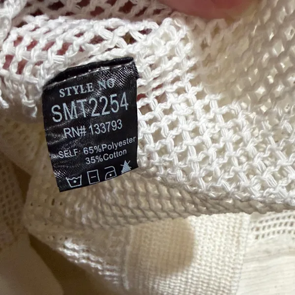 POL size small White Mesh Pullover oversized Sweater with embroidered accents - Image 7