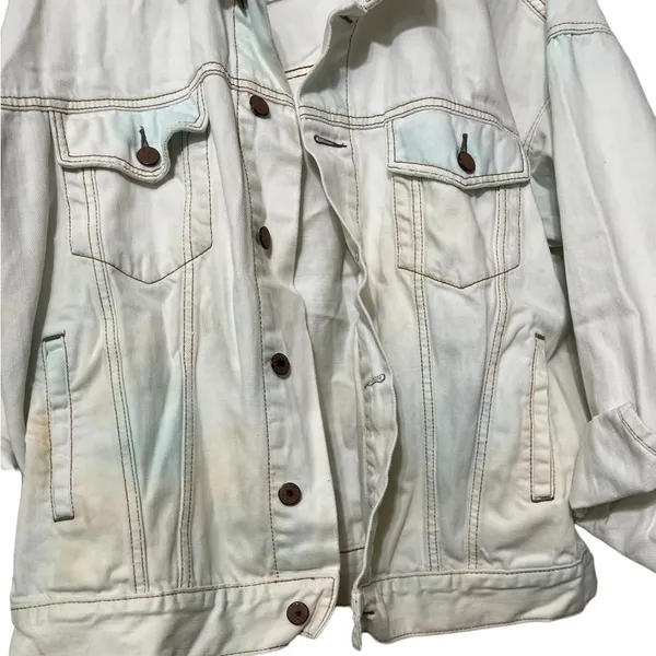 FREE PEOPLE Tie Dye Denim Jean Jacket Coat - Image 9