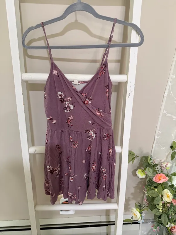 Garage Mauve Floral Spaghetti-Strap Romper - Image 2