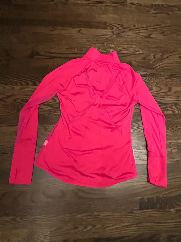 Pink long sleeve ASICS workout zip up   - Image 2