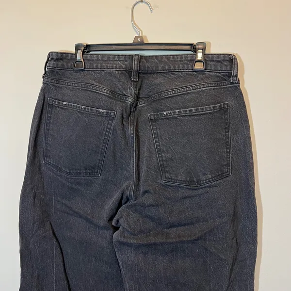Old Navy Curvy Extra High-Rise Wide Leg Jeans Washed Black Size 12 Stretch Denim - Image 7