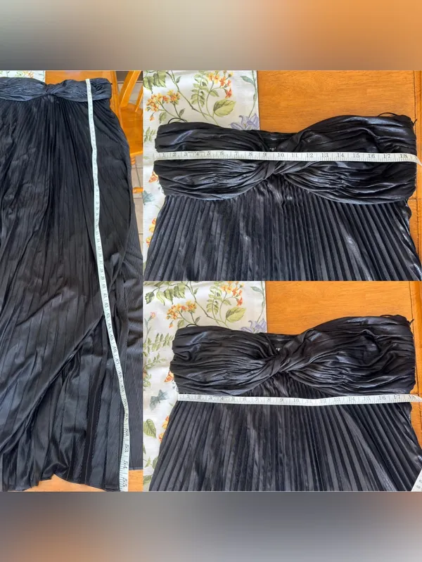 Retrofête Zoa Metallic Pleated‎ Strapless Gown Black XXL NWT - Image 7