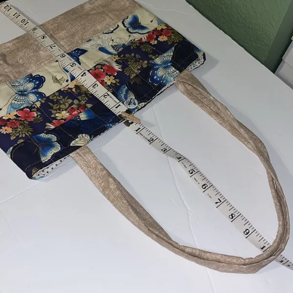 Vintage Quilted butterfly tote bag purse - Image 10