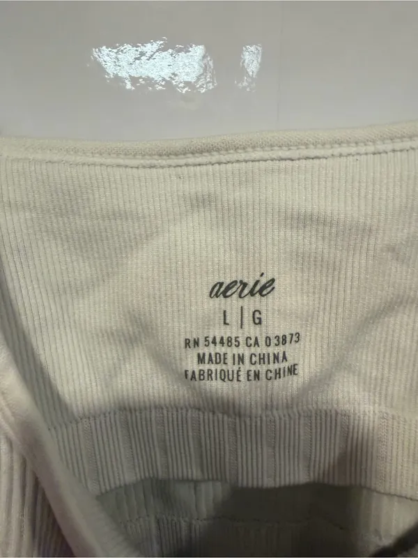 Aerie white ribbed‎ longline bra tank - Image 3