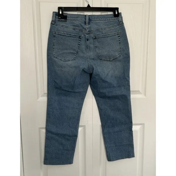 J Crew $118 Essential Straight Leg Jeans Medium Blue Raw Hem Size 30 CD679 - Image 4