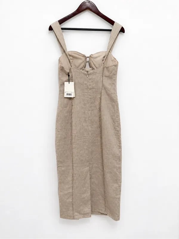 Hansen & Gretel Fowler Midi Dress In Sand Sz S - Image 4
