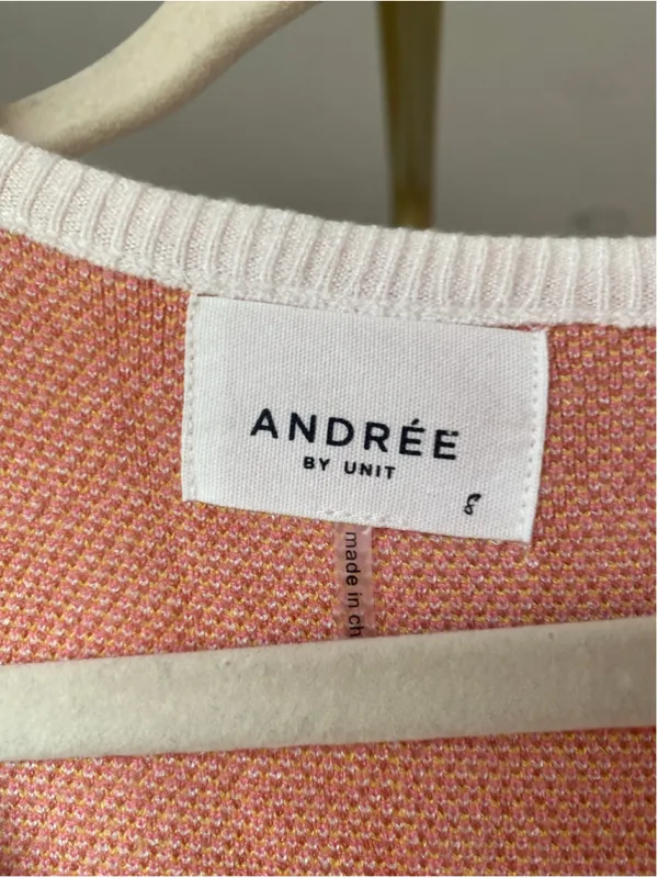 Andrée by Unit Colorblock Knit Midi Dress Pink Yellow Checkerboard‎ Buttery Soft - Image 4