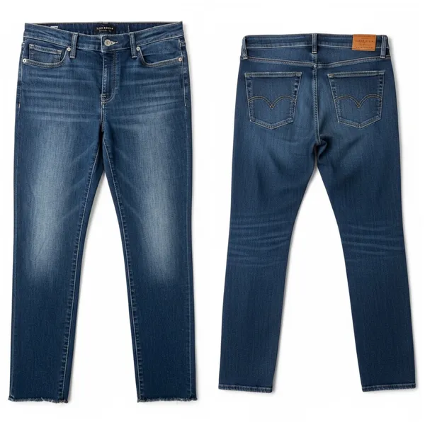 Lucky Brand Ava Skinny Jeans Women Size 10 30" x 30"‎ Dark Wash Distressed - Image 2