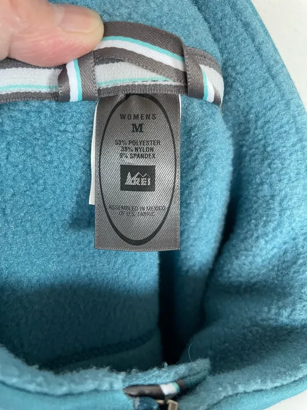 REI Women’s Fleece Sweatshirt Half Zip Pullover Blue Size Medium - Image 3