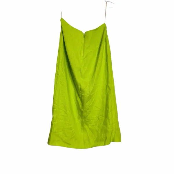 FARM Rio Mia 100% Linen Leaf Midi Skirt Neon Green - Image 5