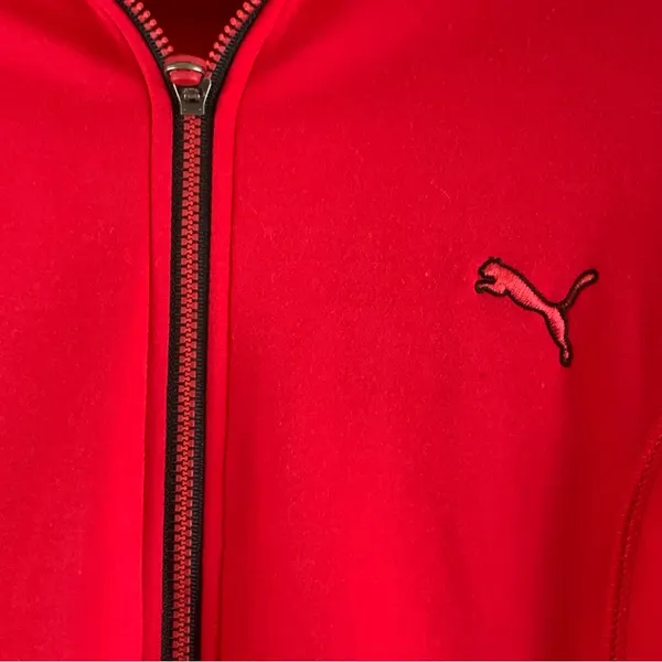PUMA Womens Track Jacket L Red DryCELL Full Zip Running Workout Athletic - Image 4