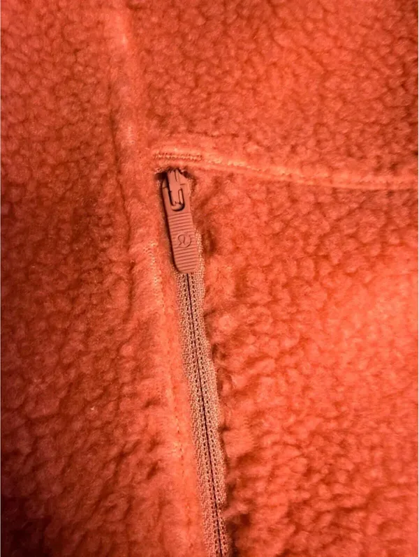 Lululemon Textured Fleece Full-Zip Vest Coral Pink Size 0 NEW - Image 4