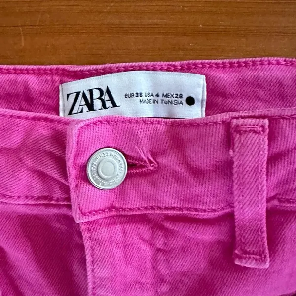 Zara Sailor Cropped Flare Jeans in Fuscia Size 4 - Image 7