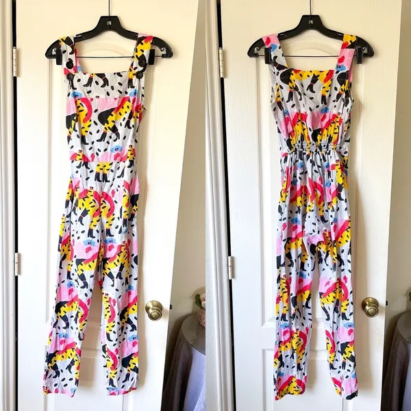 Nooworks Dancing‎ Ladies Overalls Cotton Print XS EUC - Image 2