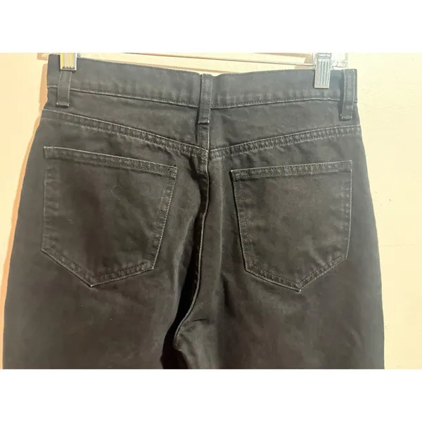 Zara Straight Leg Jeans Womens‎ 4 Black Excellent High Waisted Cotton Denim - Image 8