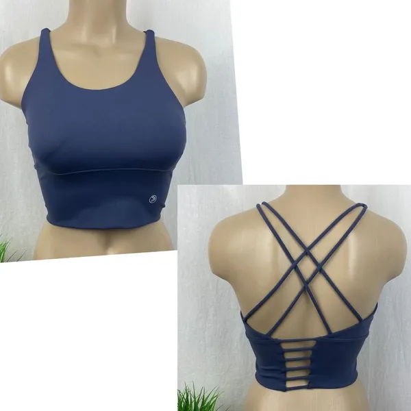 Savvi Gray Athletic Sport Cropped Bra Top NEW M - Image 3