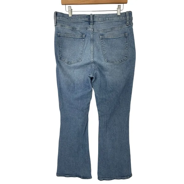 GAP 70s Flare Jeans Light Wash High Rise Stretch Denim 14/32R Casual Clean Girl - Image 4