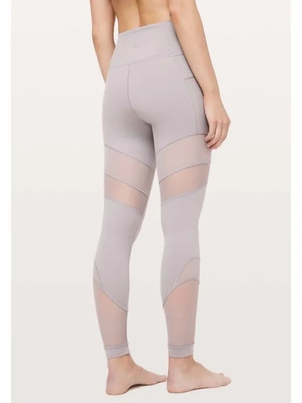 EXCELLENT Lululemon Forget The Sweat High Rise Tight 25" Grey Purple Leggings 8 - Image 2
